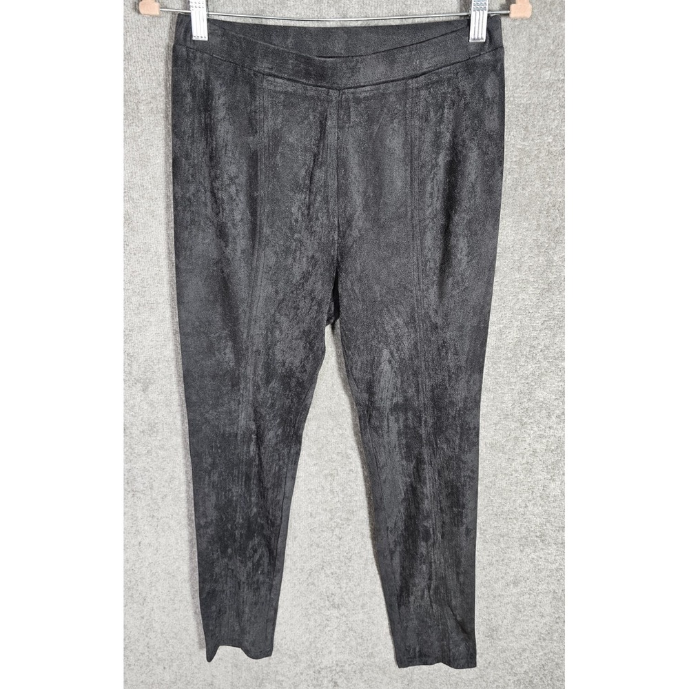 See And Be Seen Faux Suede Leggings Womens Size Medium Gray Pull On High Rise